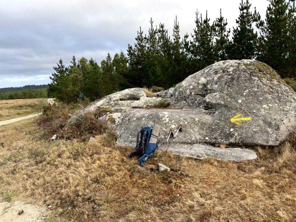 Example of megalithic stones that dot the landscape on route to Finisterre. 
