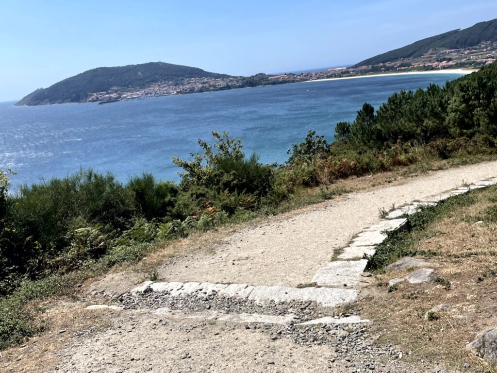 The last 7 kms to Finisterre (the lighthouse is on the far left of the headland)