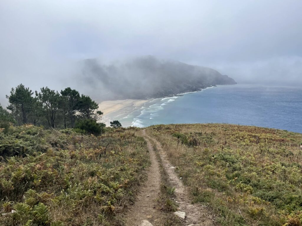 Mists swirl around Finisterre and the coast.